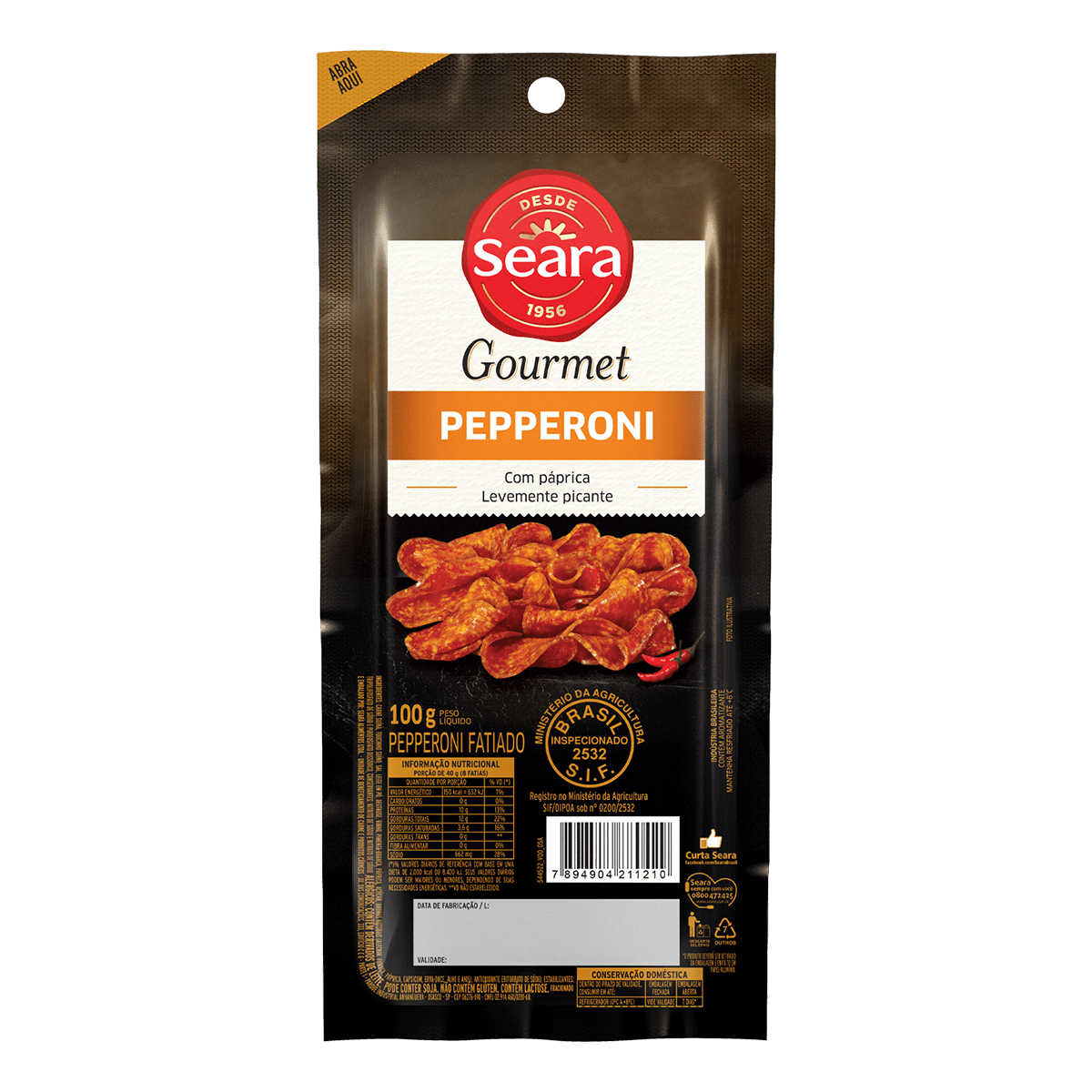 Pepperoni Fatiado 100g – Seara Gourmet