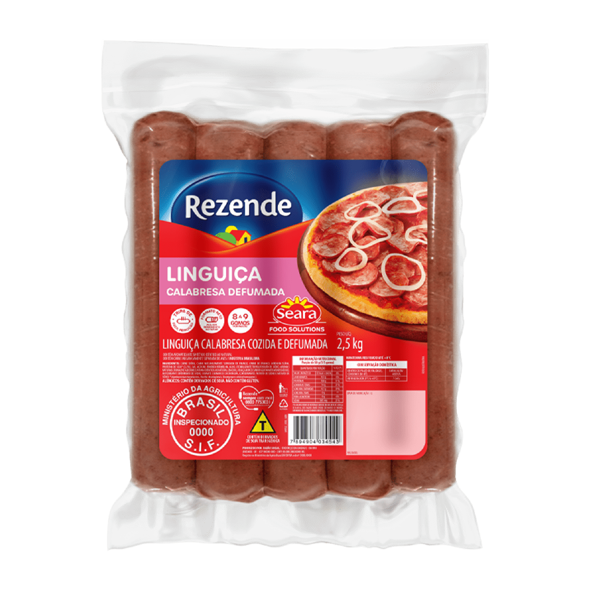 Linguiça Defumada Reta Rezende 2,5kg – Seara Food Solutions