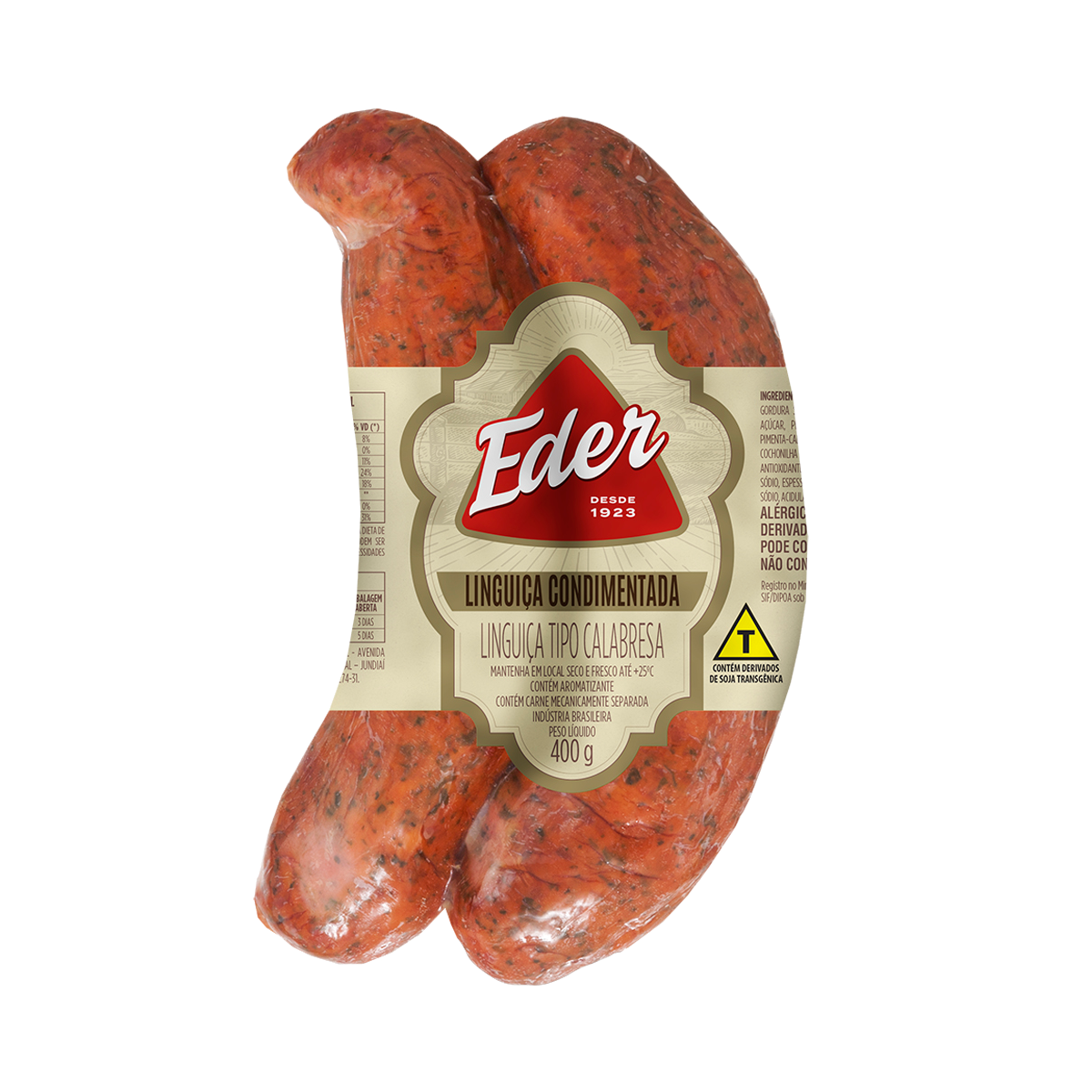 Linguiça Tipo Calabresa Condimentada 400g – Eder