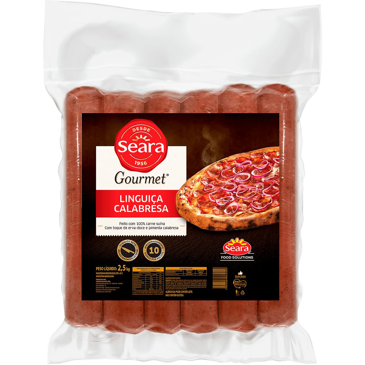 Linguiça Calabresa Defumada Seara Gourmet 2,5kg – Seara Food Solutions