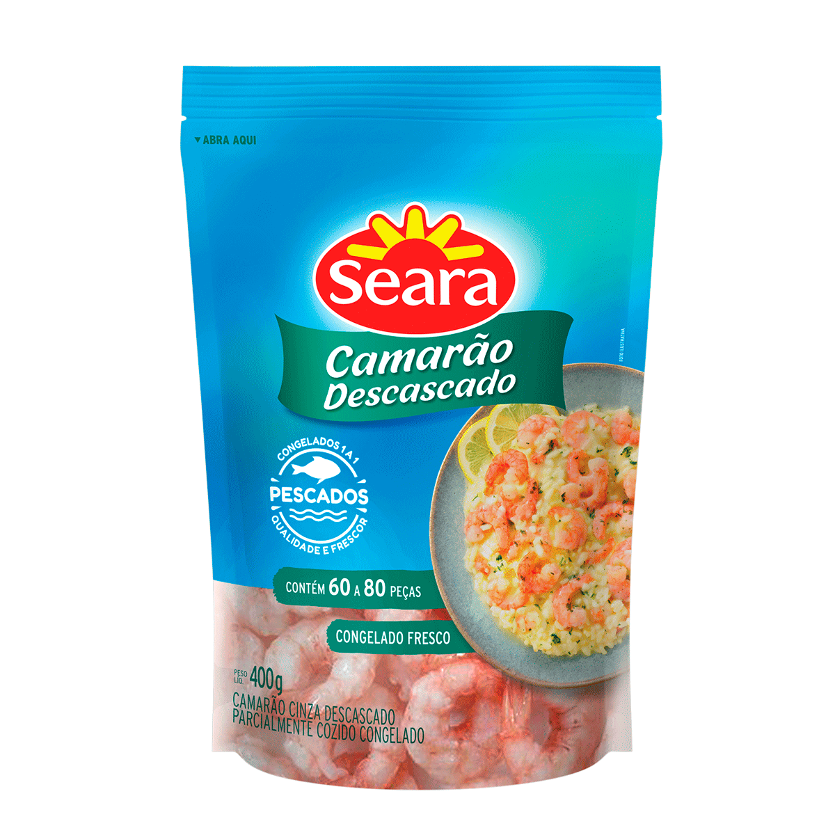 Camarão descascado 60/80 400g – Seara