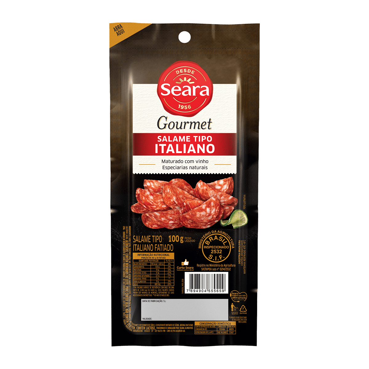 Salame Tipo Italiano Fatiado 100g – Seara Gourmet