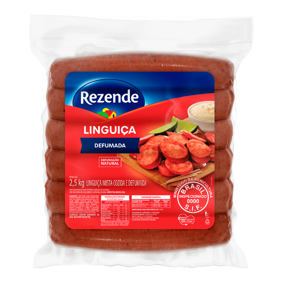 Linguiça Defumada 2,5kg – Rezende