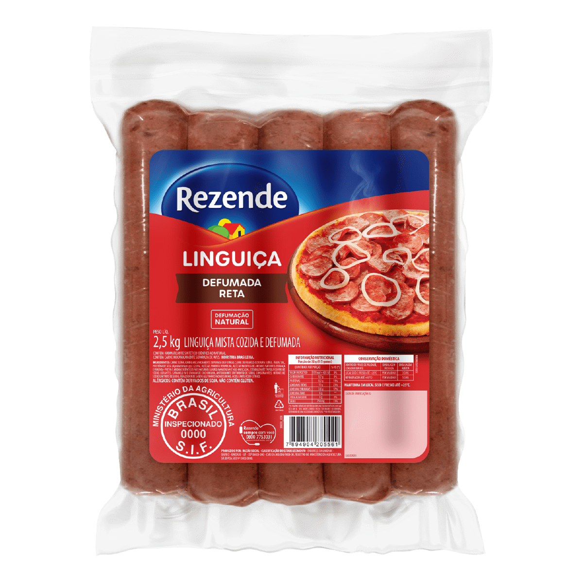 Linguiça Defumada Reta 2,5kg – Rezende