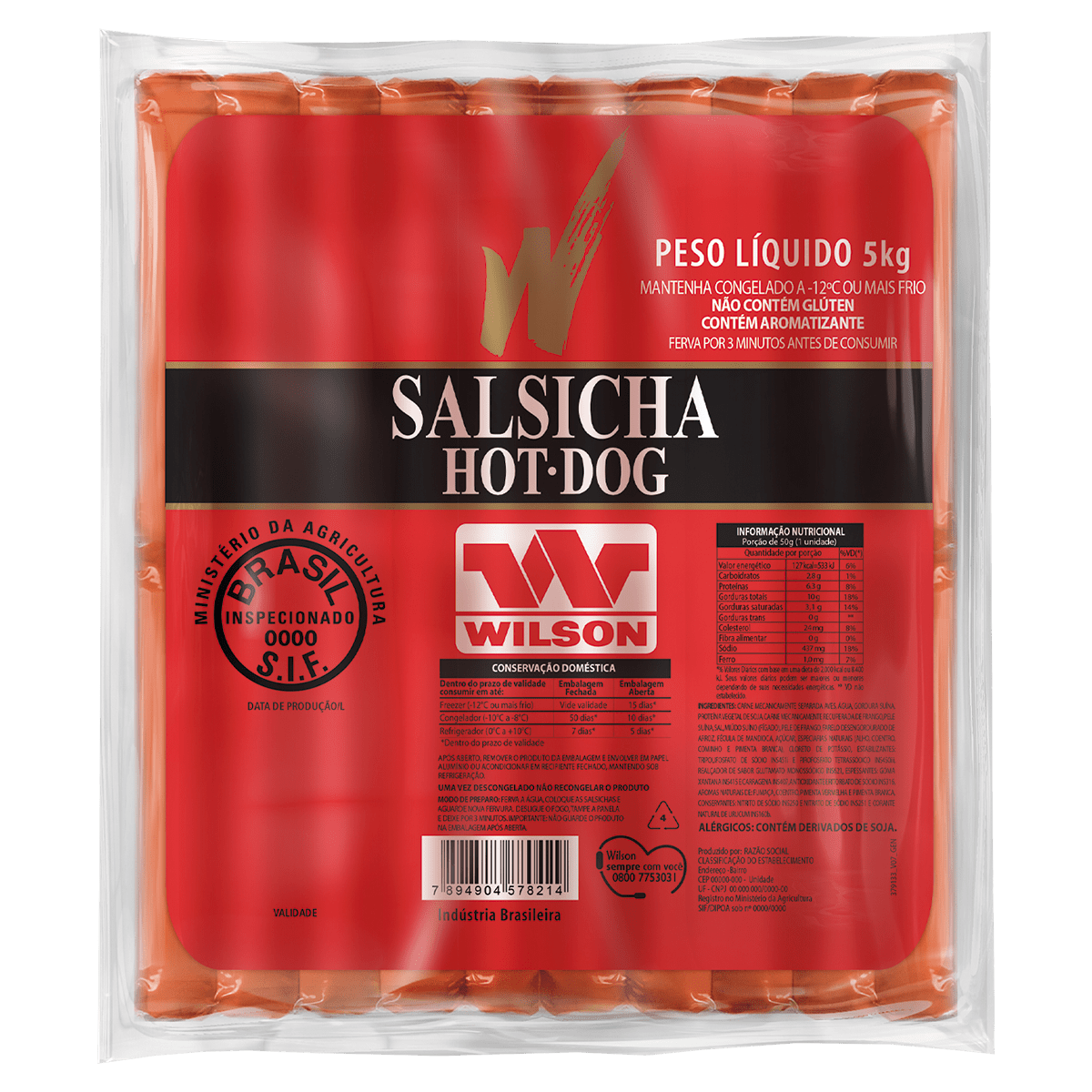 Salsicha Hot Dog 5kg – Wilson