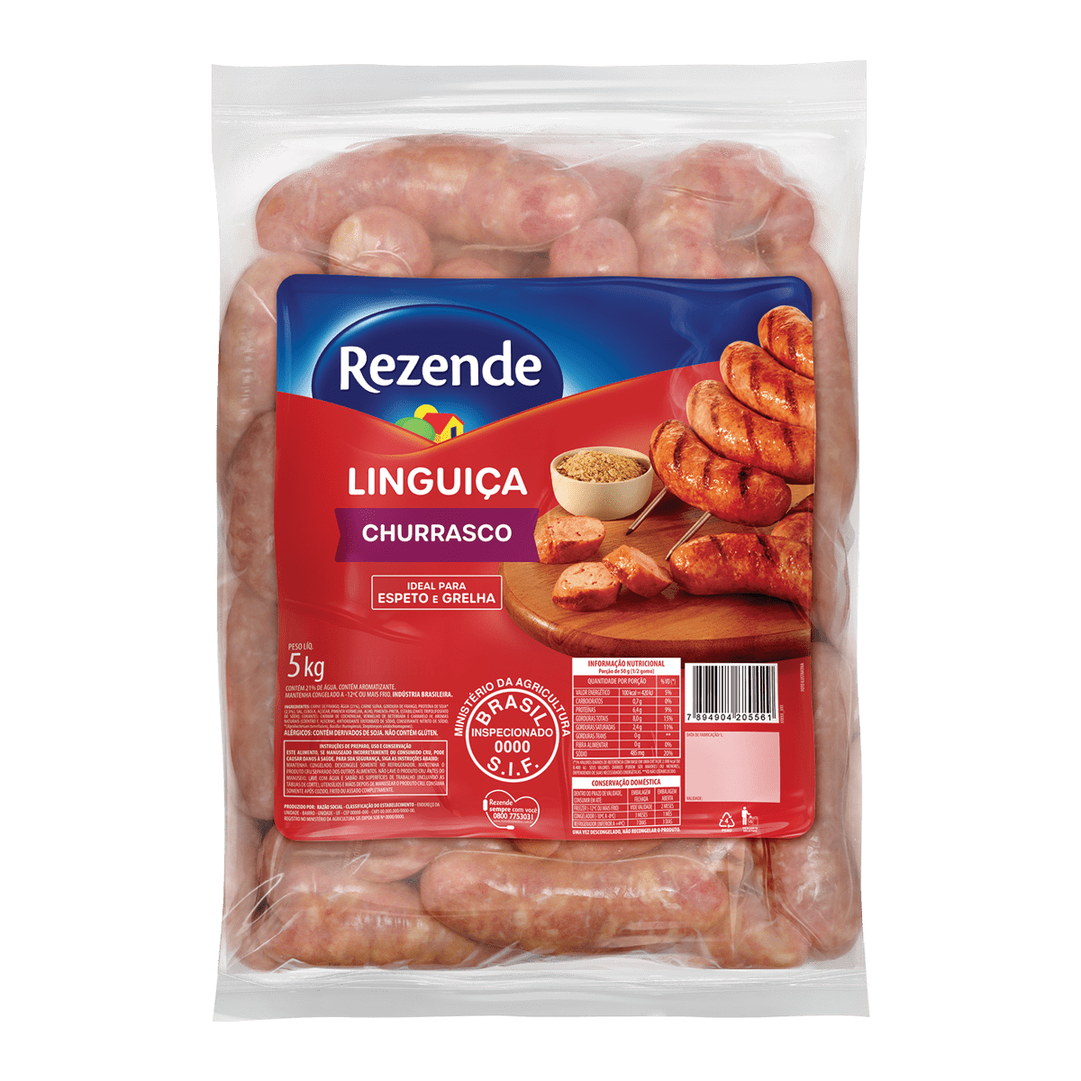 Linguiça Churrasco 5kg – Rezende