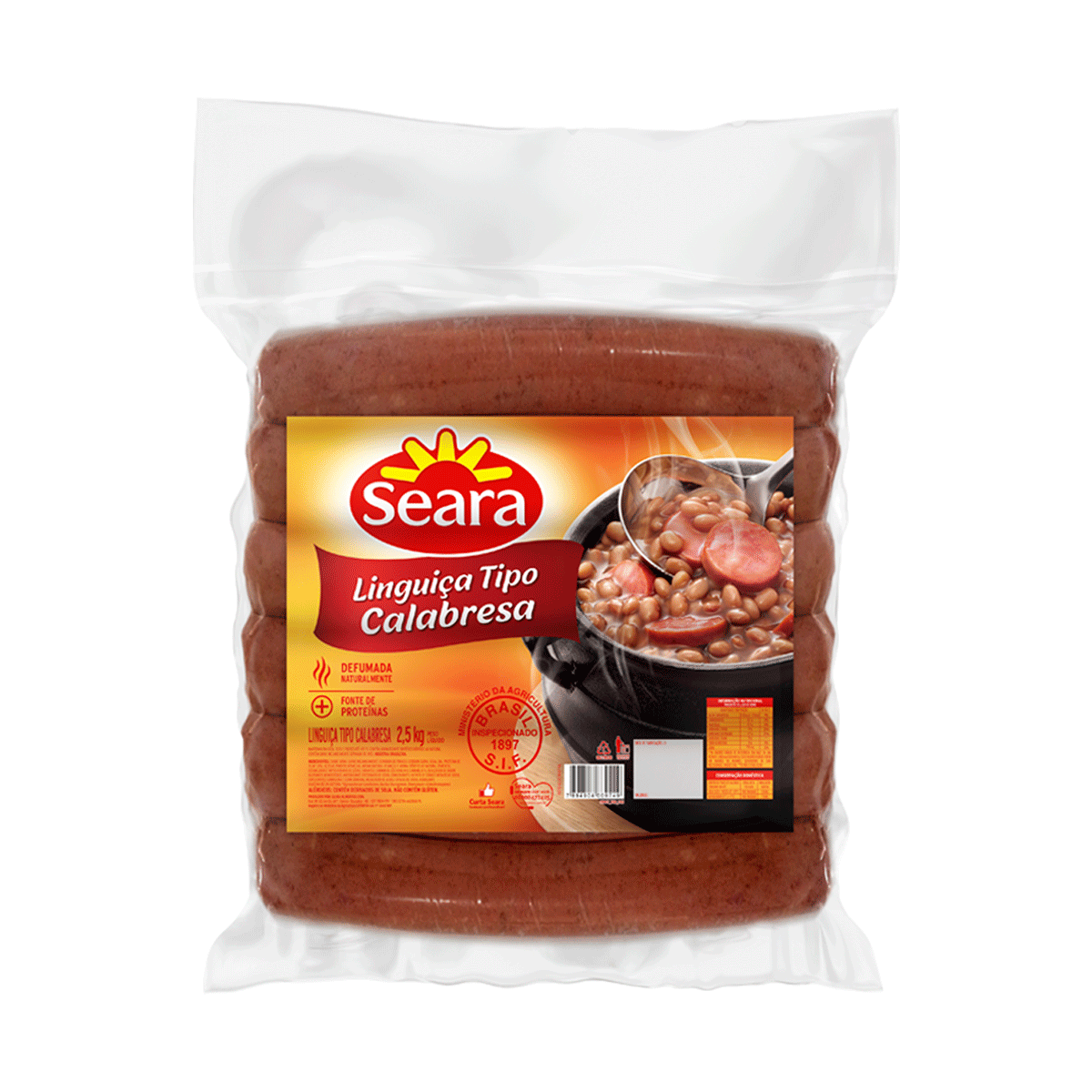 Linguiça Tipo Calabresa Curada 2,5kg – Seara