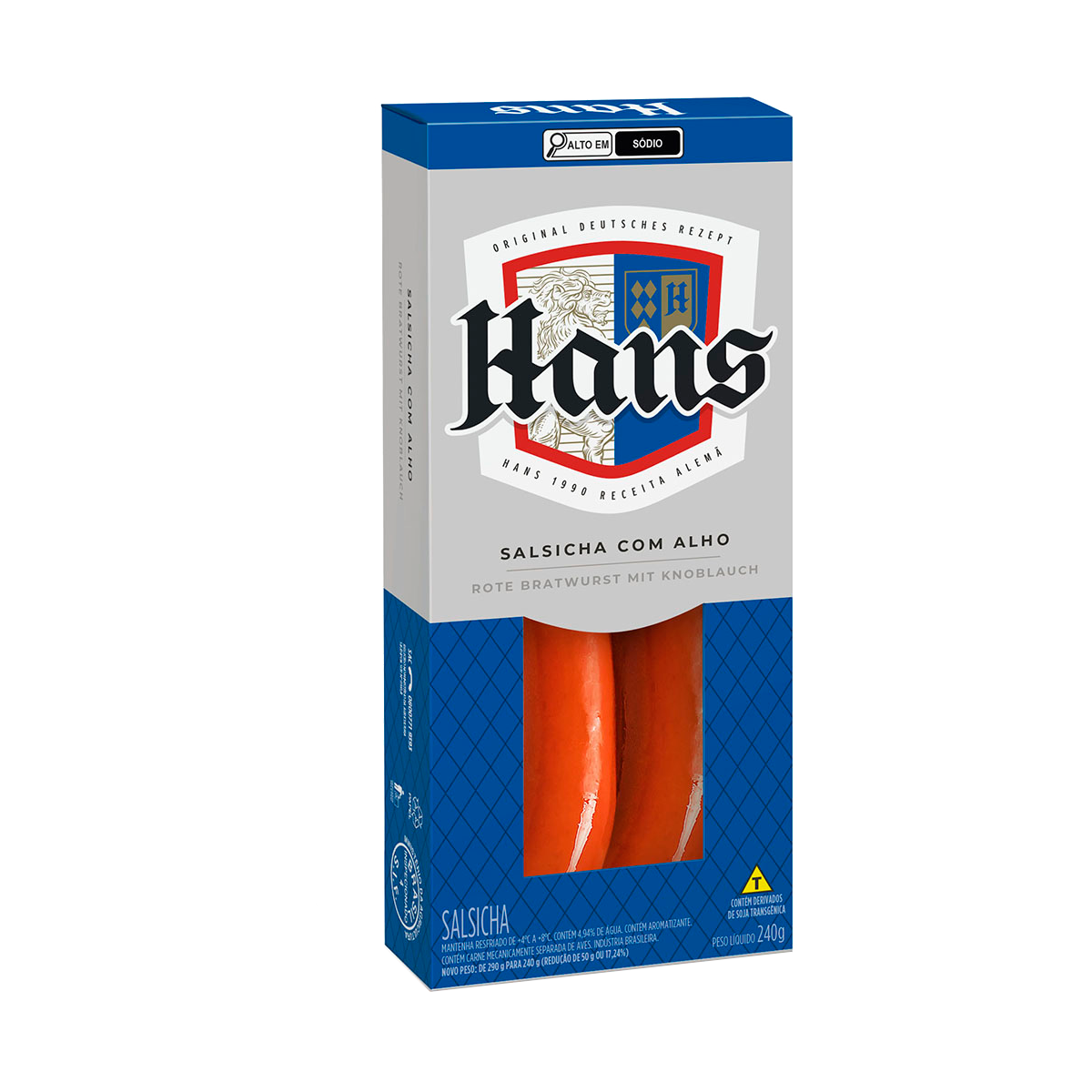 Salsicha Alho 240g – Hans