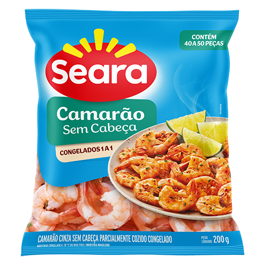 Camarão sem Cabeça 40/55 200g – Seara