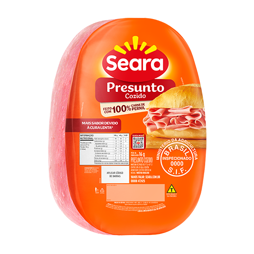 Presunto Cozido Magro Oval  ±3,4kg – Seara