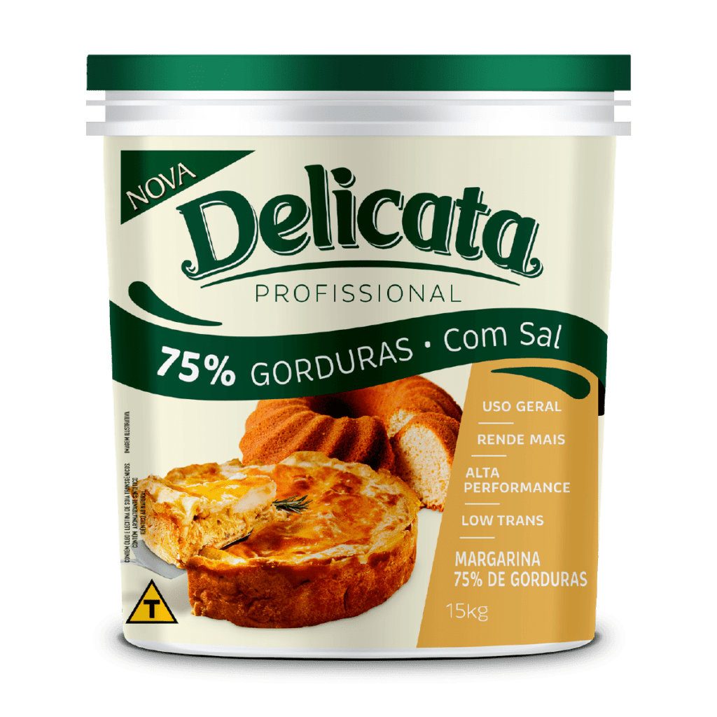 Margarina com sal 75% lipídios 15kg Delicata