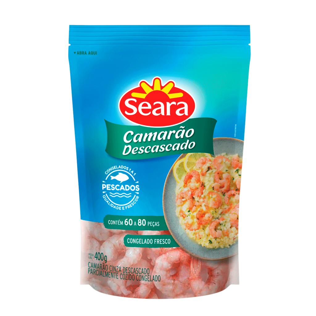 Camarão descascado 60/80 400g Seara